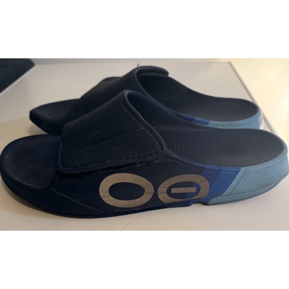 OOFOS OOahh Sport Flex Slides Limited Edition‎ Sky Rally Sandals Flip Flop Sz-14